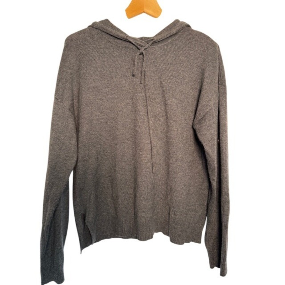 DRESS FORUM Los Angeles Wool Blend Grey Knit Hoodie‎ Sweater Pullover Size S